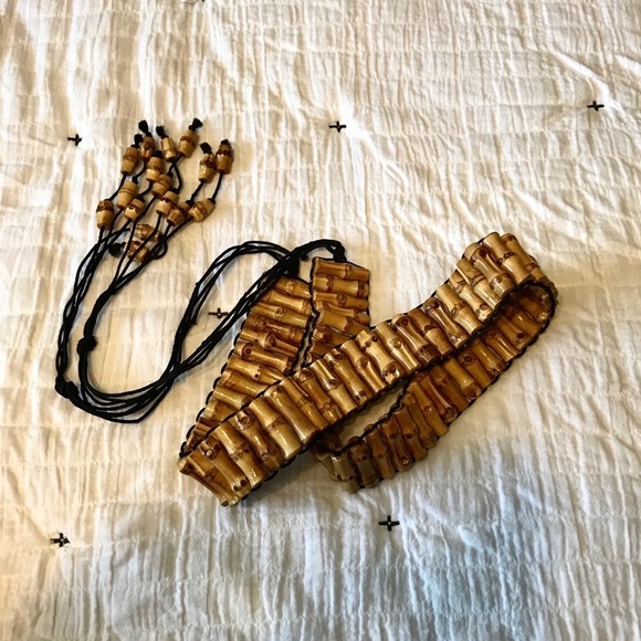 Bali vintage bamboo wrap beaded drop belt main image 5
